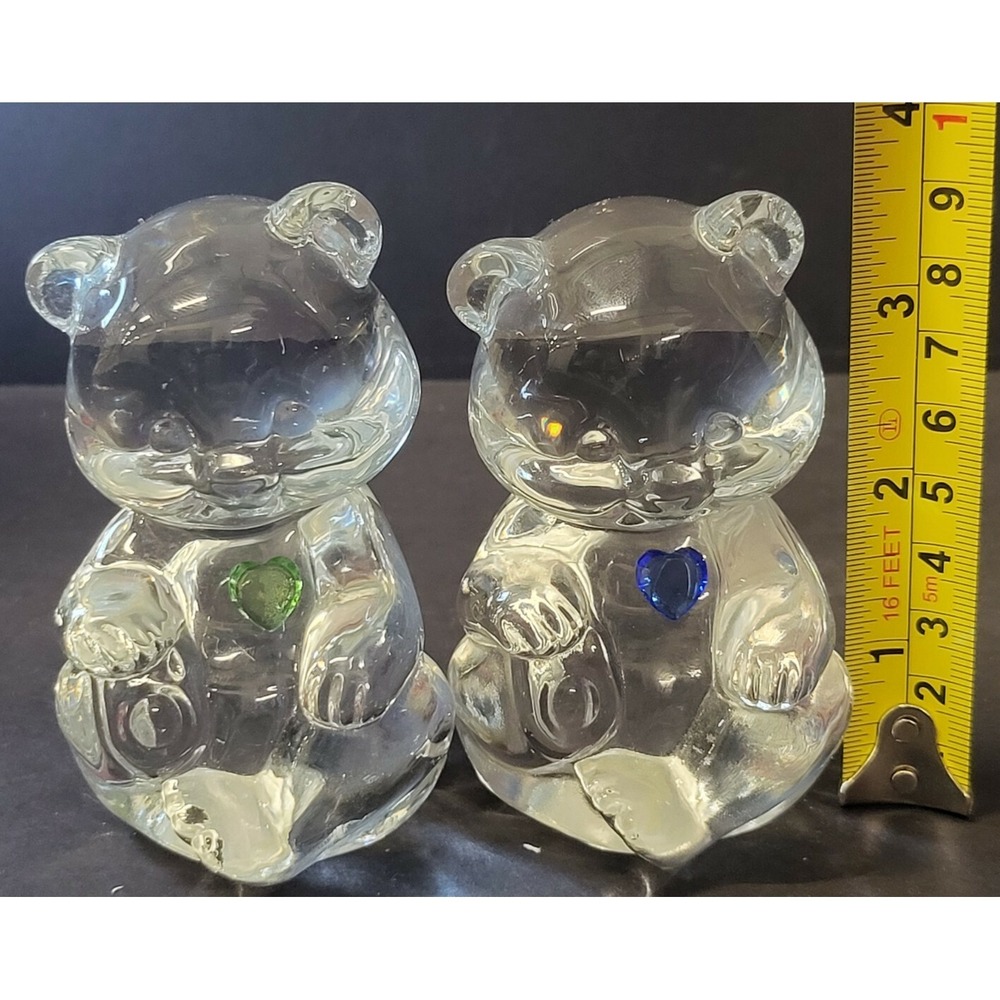 Fenton Glass Teddy Bear Figurines SET OF 2 - Picture 10 of 11